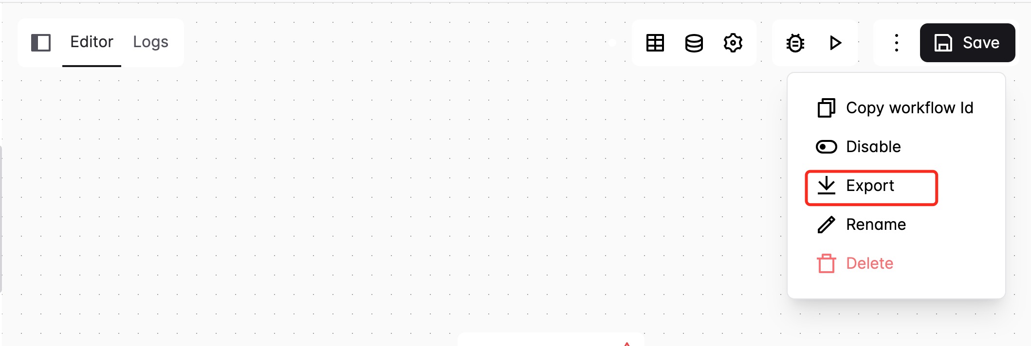 Export workflow