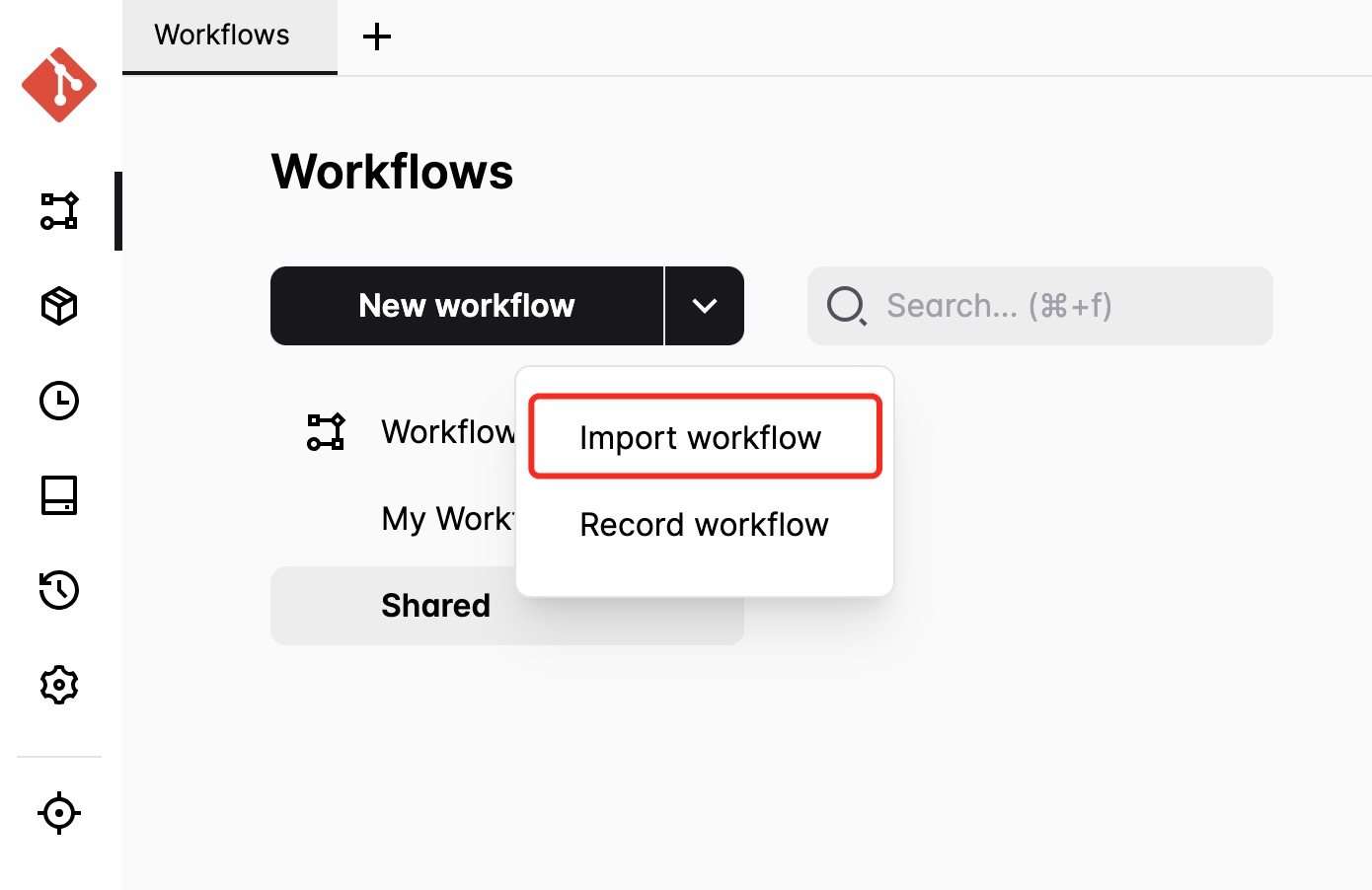 Import workflow