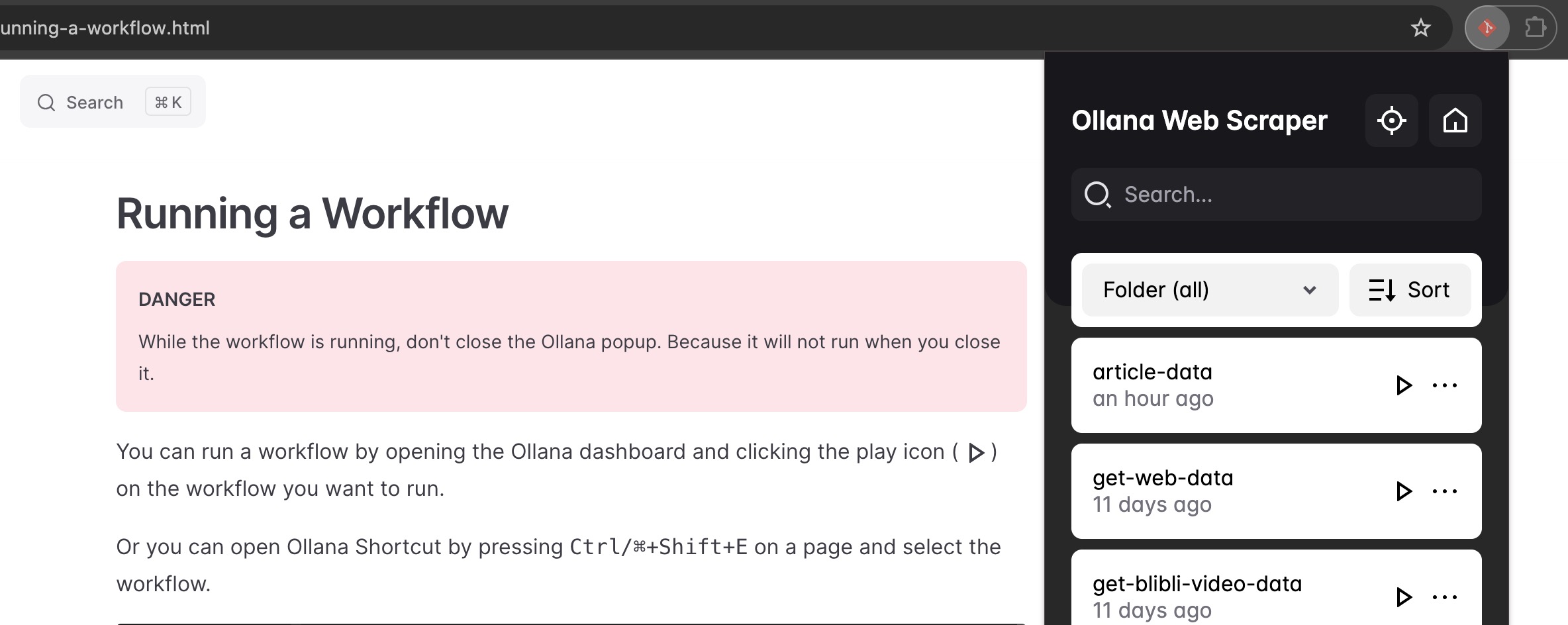 Ollana shortcut